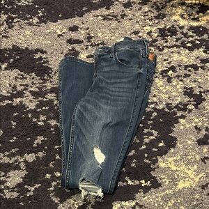 Hollister Dark Blue Distressed flare Jeans